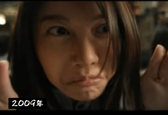 日韓合同作映画「顔と心と恋の関係」に出演している女優イ・ジアの画像
不細工な女性（ソジュン）を演じているため変顔をしている
